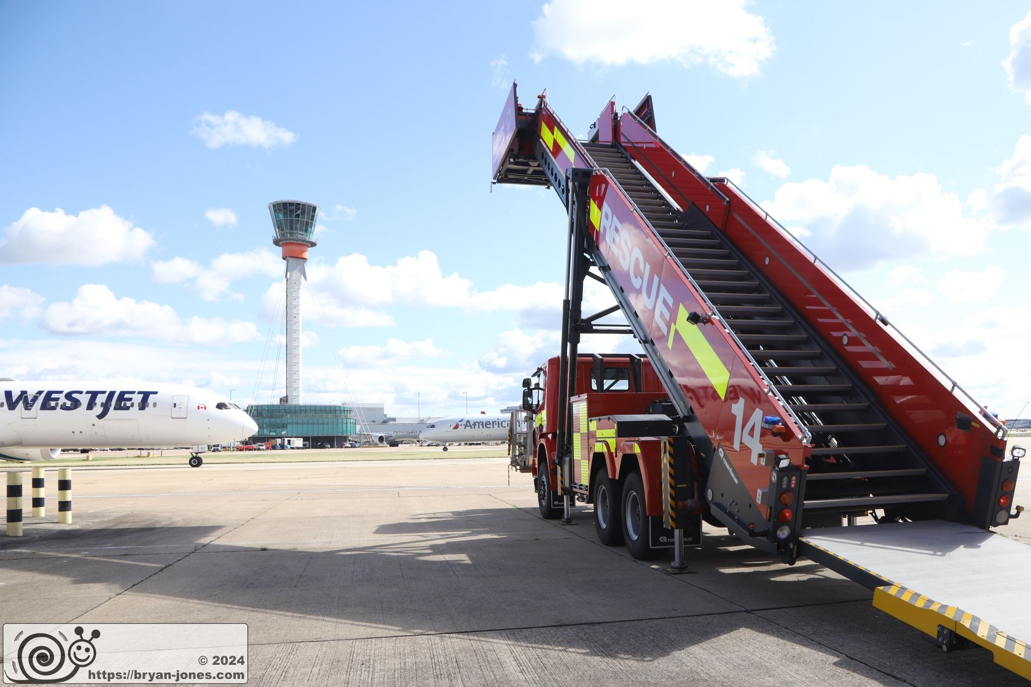 Rosenbauer Rescue Stairs full extended from ground level