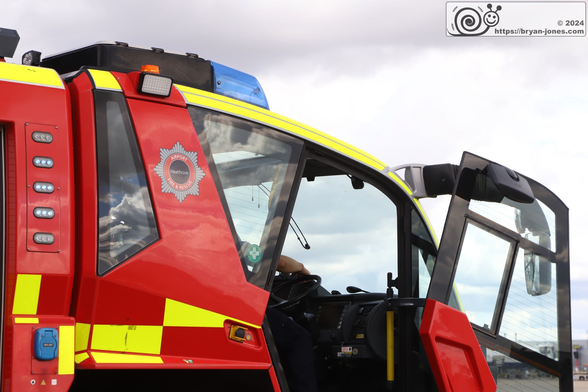 Rosenbauer 6x6 Panther ARFF cab with door open