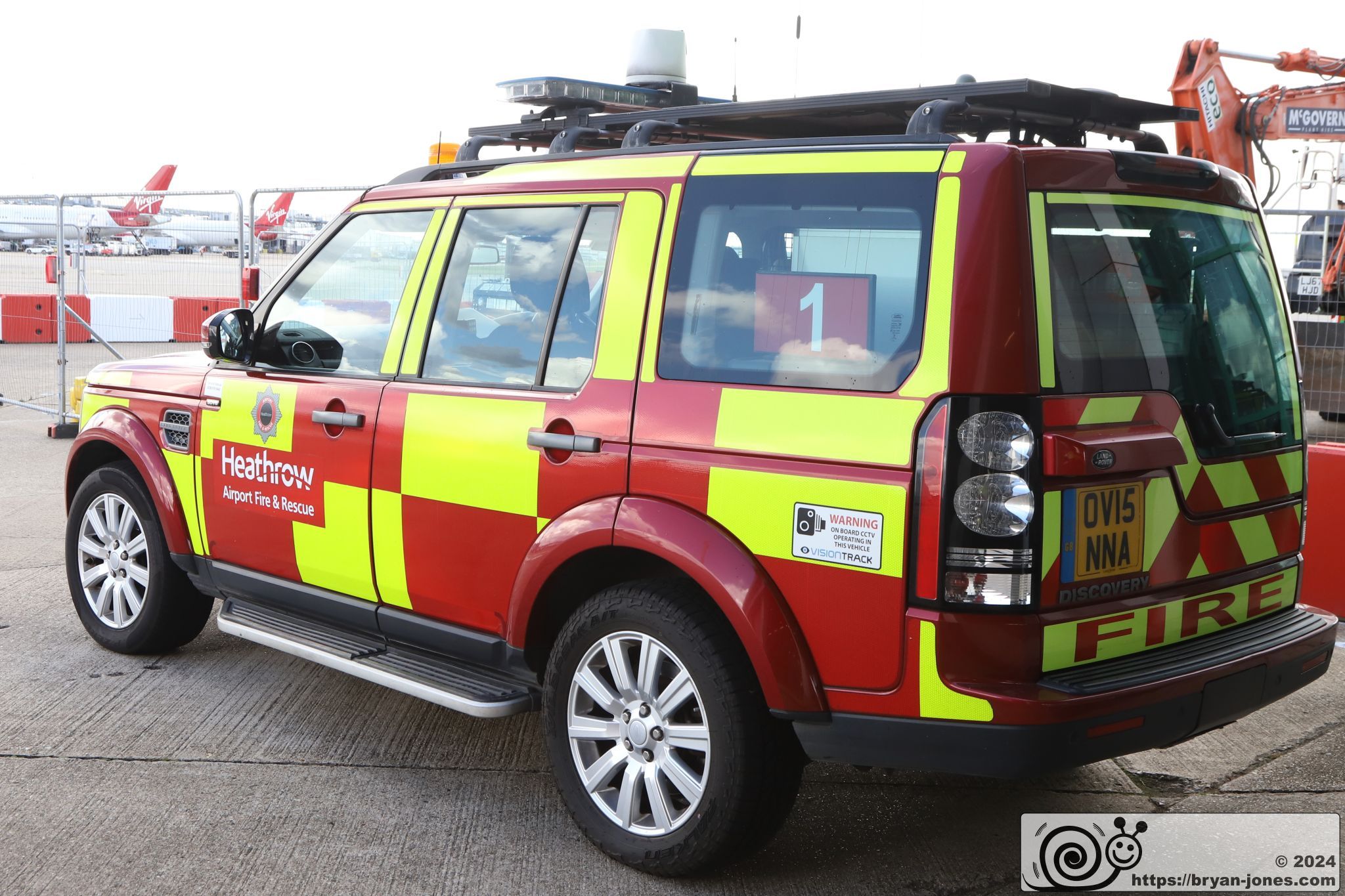 Land Rover Discovery command car outside the fire station