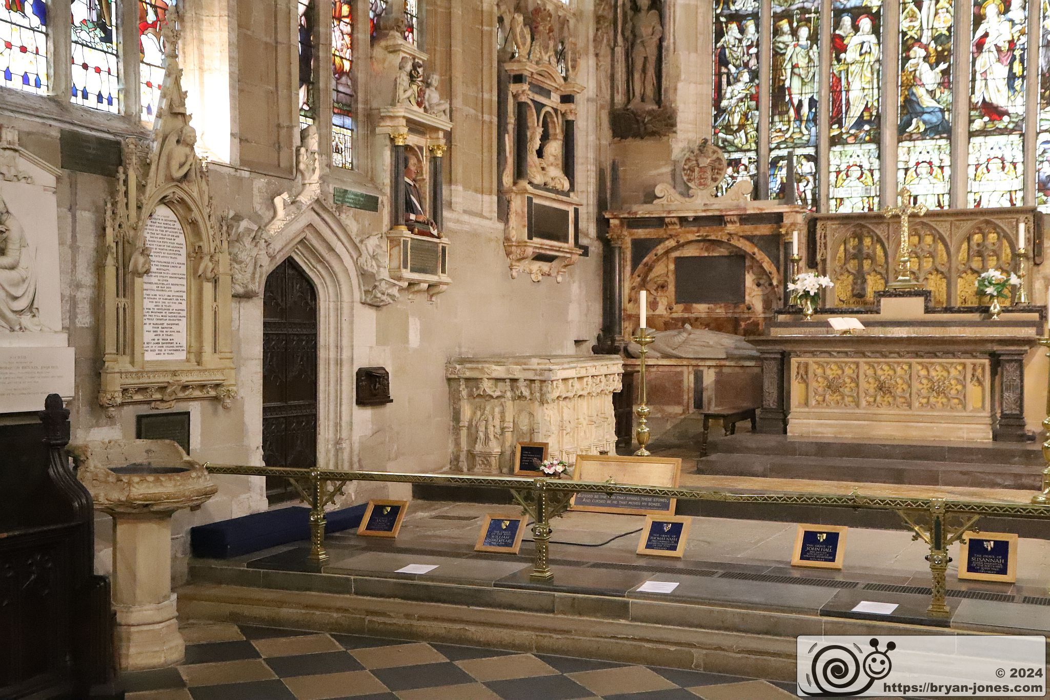 William Shakespeare's family graves, his outlined by rope