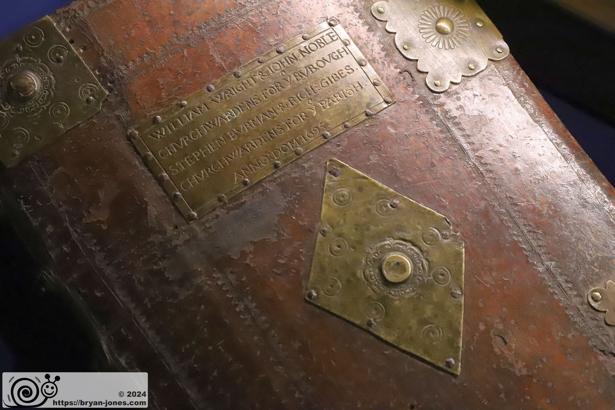 Chained Bible's cover from 1611, used in Shakespeare's lifetime