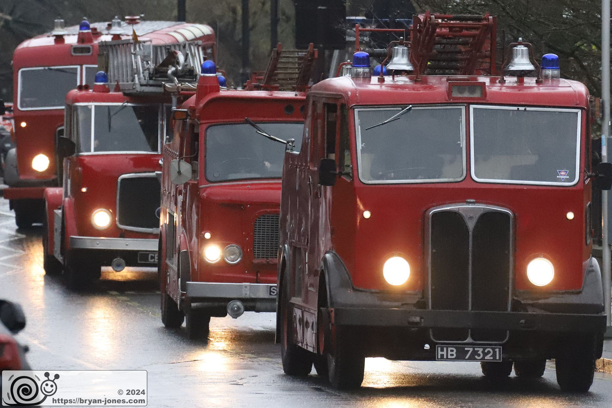 Old fire engines on Warwick Avenue. 14-Dec-2024