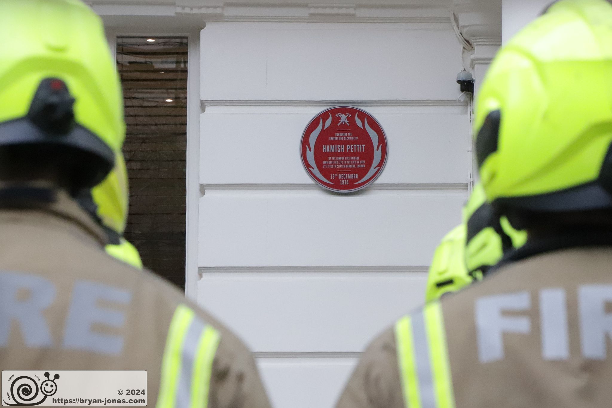 Firefighters and Hamish Pettit's Red Plaque. 14-Dec-2024
