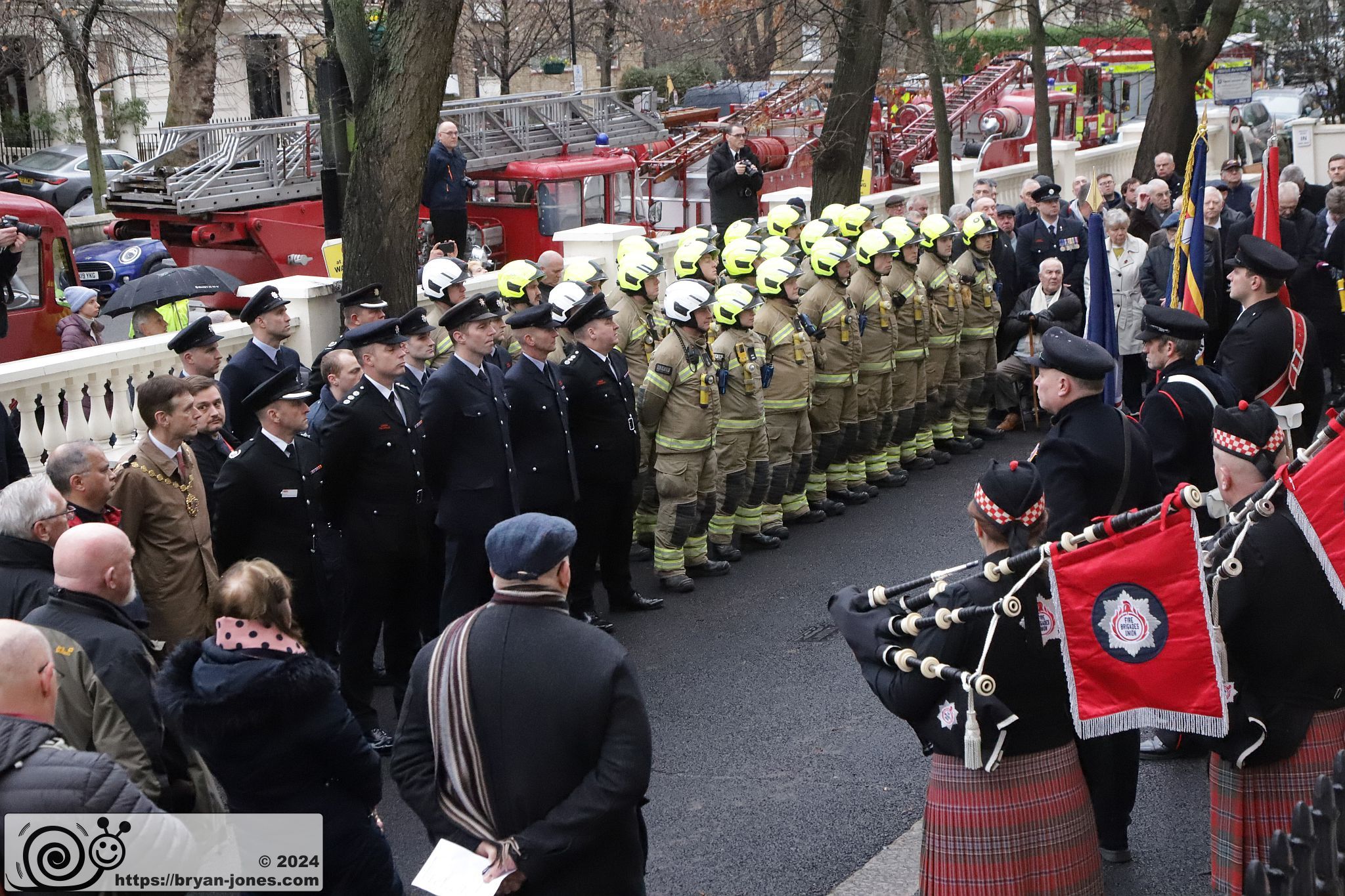 Congregation at Worsley Hotel Fire 50th Anniversary. 14-Dec-2024