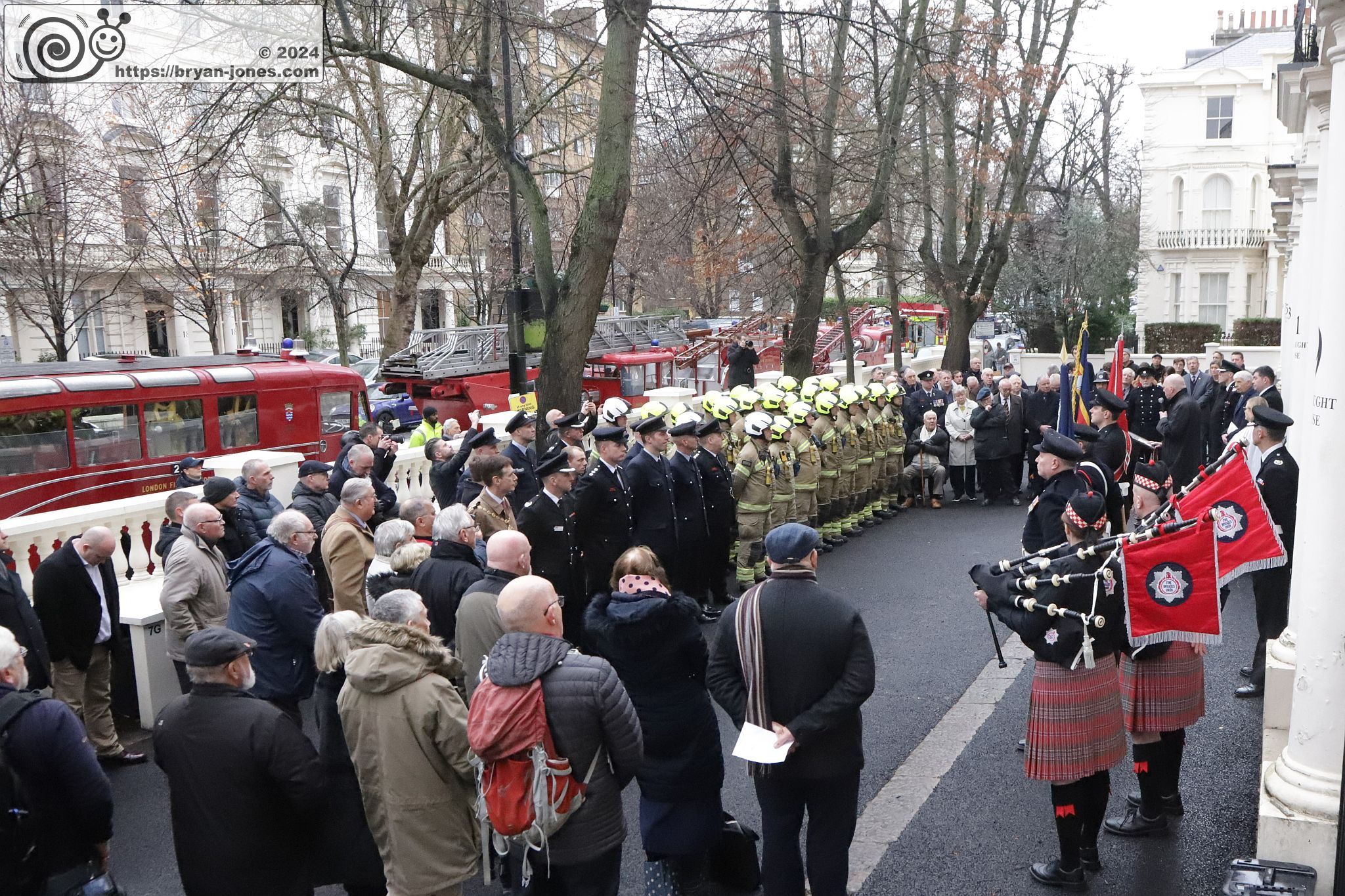Congregation at Worsley Hotel Fire 50th Anniversary. 14-Dec-2024
