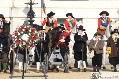 The King's Army of the English Civil War Society parade for the 2024 commemoration of the Horrible Murder (Execution) of King Charles I in 1649. The parade goes from The Mall to Horse Guards where a small detachment goes through to the Banqueting House in Whitehall to lay a wreath. Photo taken 28-Jan-2024 by Bryan Jones.
