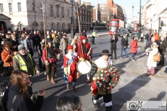 The King's Army of the English Civil War Society parade for the 2024 commemoration of the Horrible Murder (Execution) of King Charles I in 1649. The parade goes from The Mall to Horse Guards where a small detachment goes through to the Banqueting House in Whitehall to lay a wreath. Photo taken 28-Jan-2024 by Bryan Jones.