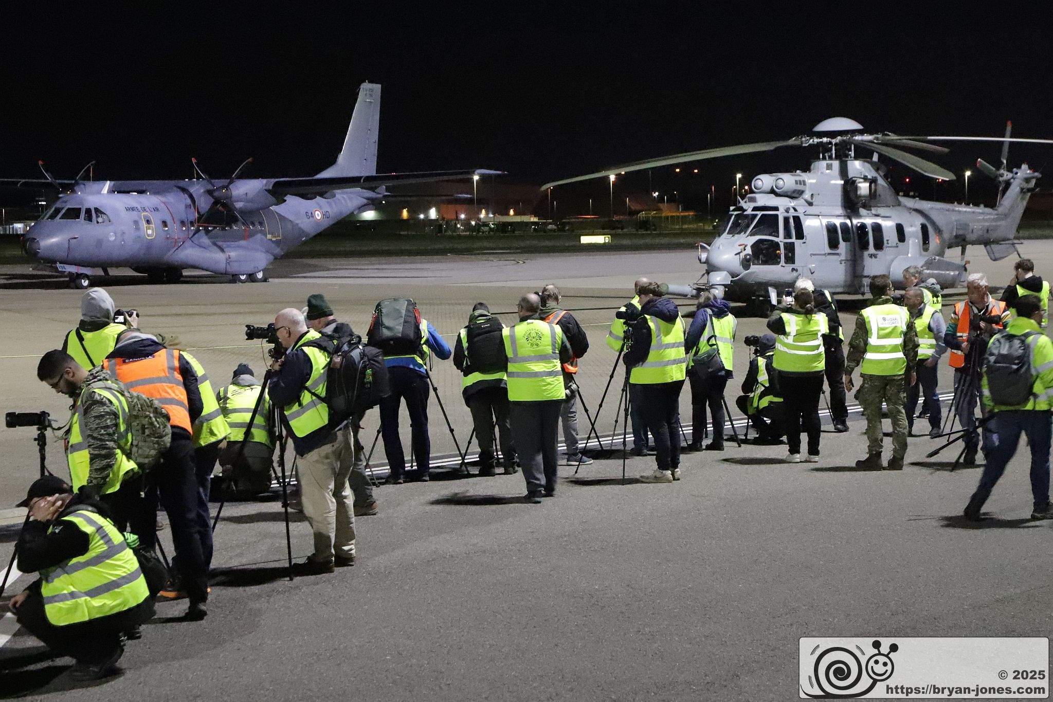 French CN-235 and EC725 Caracal at RAF Northolt. 06-Mar-2025.