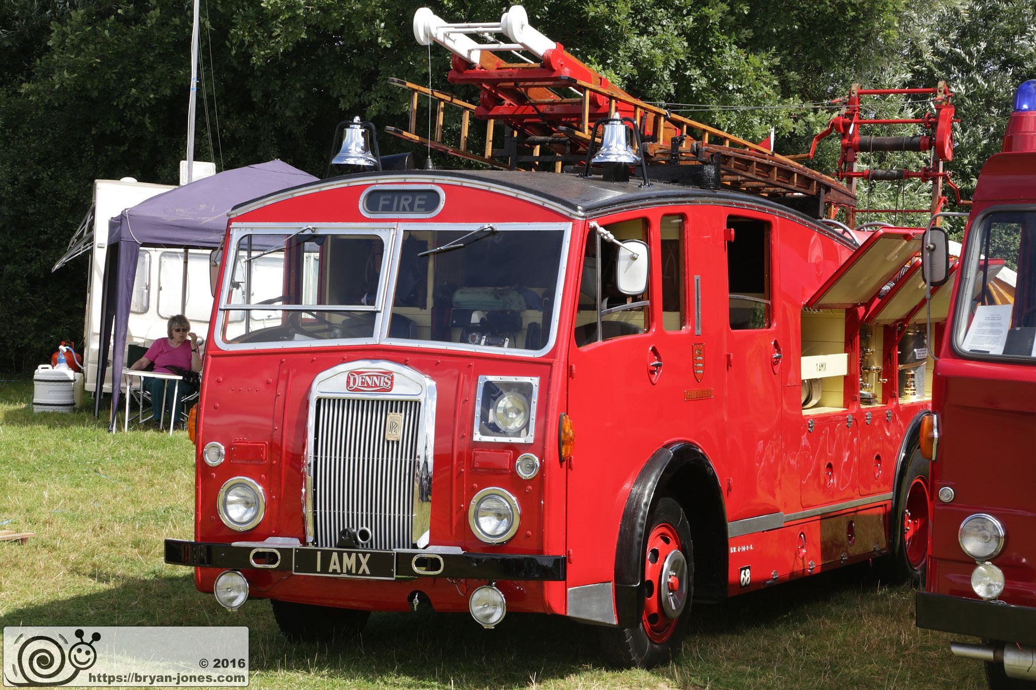 2016 Odiham Fire Show 07-Aug-2016. Middlesex Fire Brigade 1953 Dennis F12. 1AMX