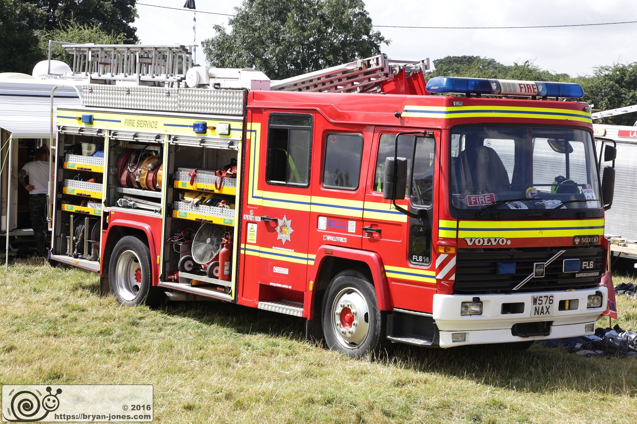 2016 Odiham Fire Show 07-Aug-2016. Volvo FL6 Saxon fire appliance W576NAX