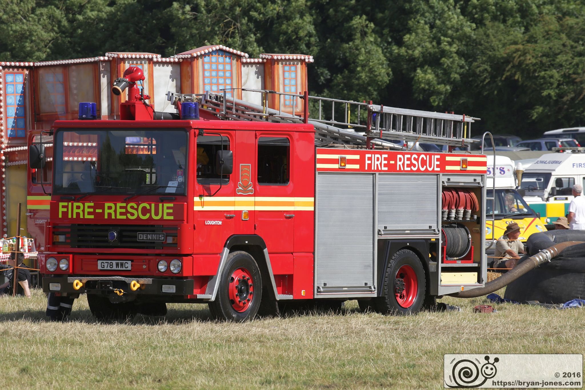 2016 Odiham Fire Show 07-Aug-2016. Essex Fire Brigade Dennis fire appliance. G78WWC