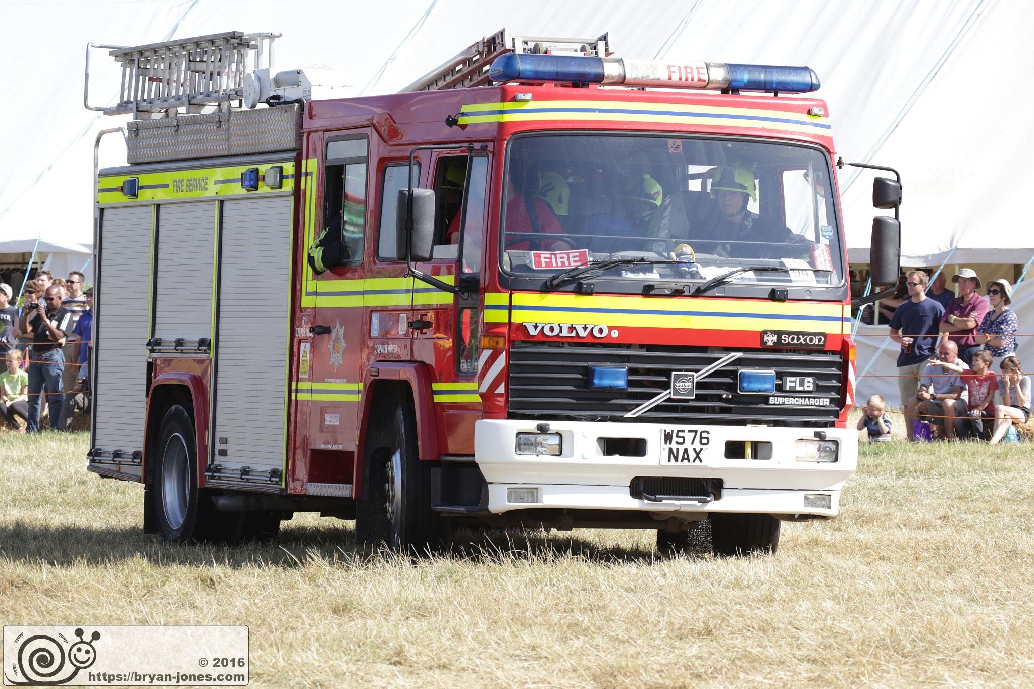 2016 Odiham Fire Show 07-Aug-2016. Volvo FL6 Saxon fire appliance W576NAX