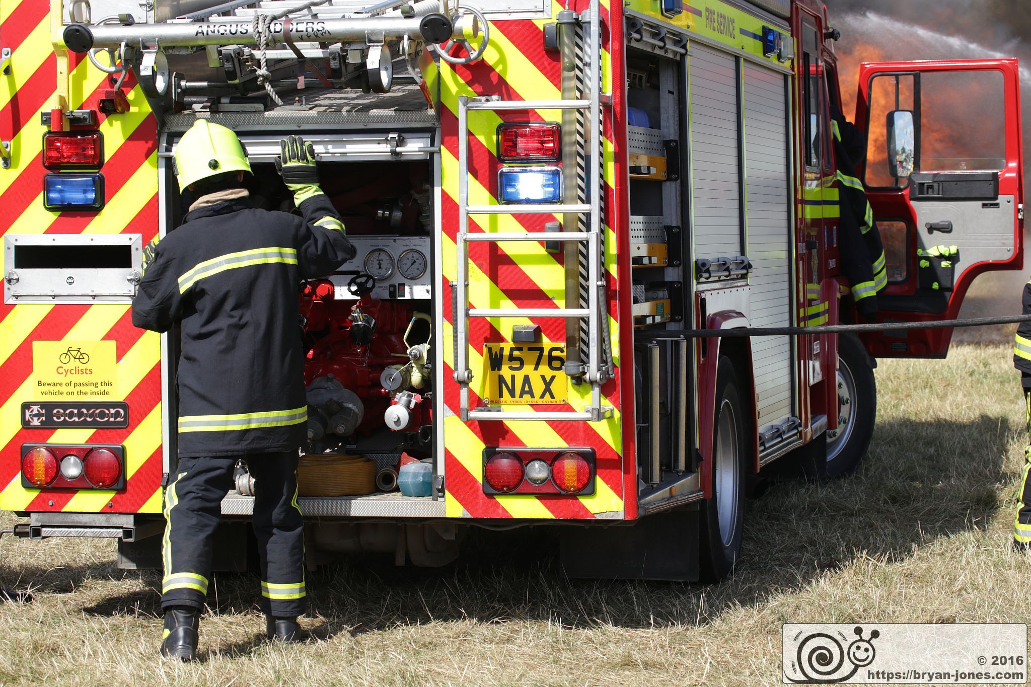 2016 Odiham Fire Show 07-Aug-2016. Volvo FL6 Saxon W576NAX