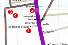 Map of London Fire Brigade at Highgate East Cemetery