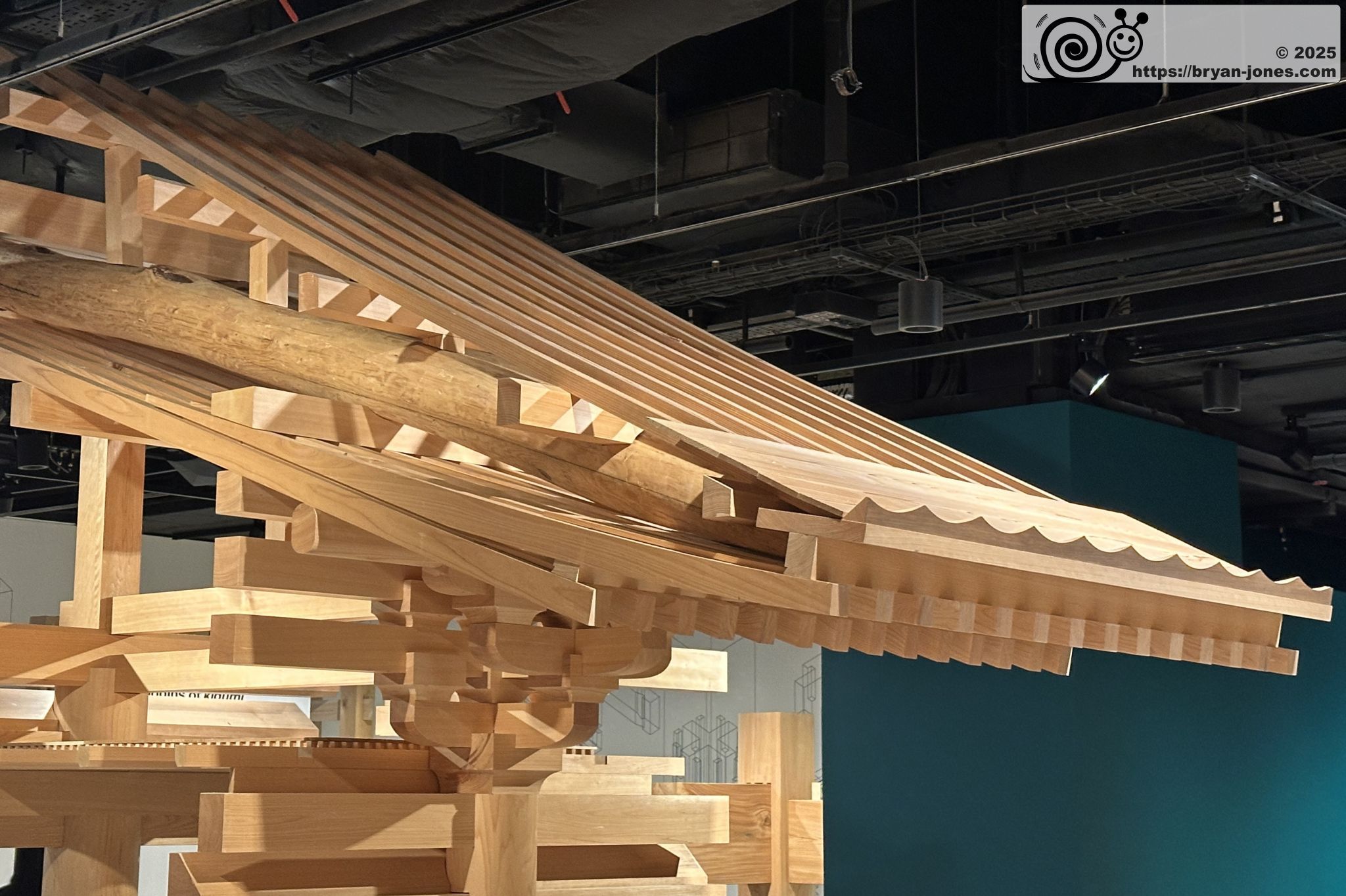 Wooden roof. Japan House, London. 11-Mar-2025.
