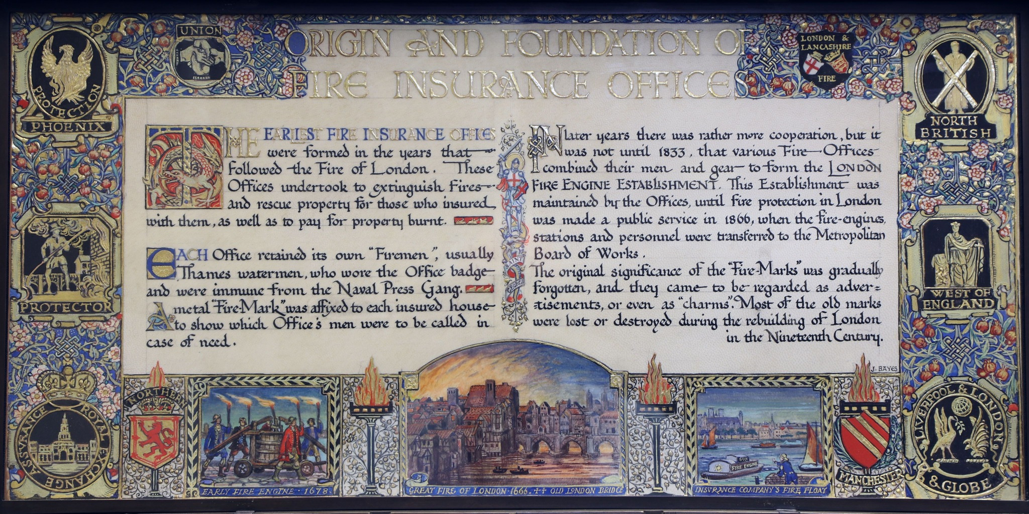 Insurance Companies' Fire Brigade Memorial. The London Fire Brigade Memorial Hall at Lambeth Fire Station. Photograph taken in October 2023. Copyright Bryan Jones, https://bryan-jones.com bryan@bryan-jones.com