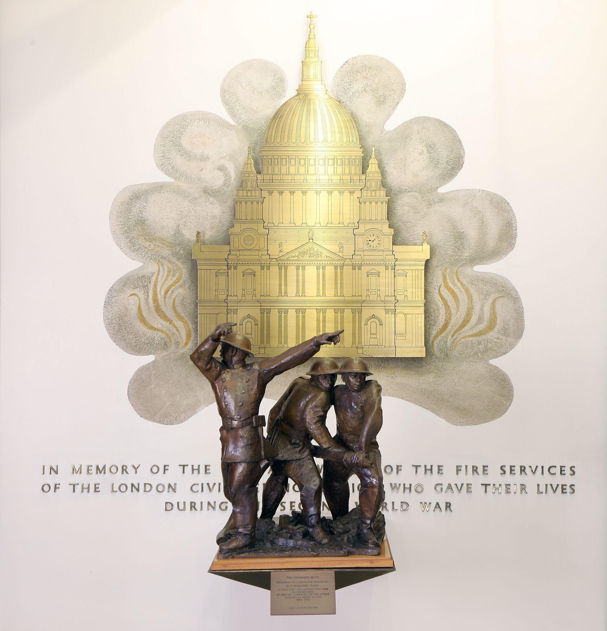 World War Two memorial. The London Fire Brigade Memorial Hall at Lambeth Fire Station. Photograph taken in October 2023. Copyright Bryan Jones, https://bryan-jones.com bryan@bryan-jones.com
