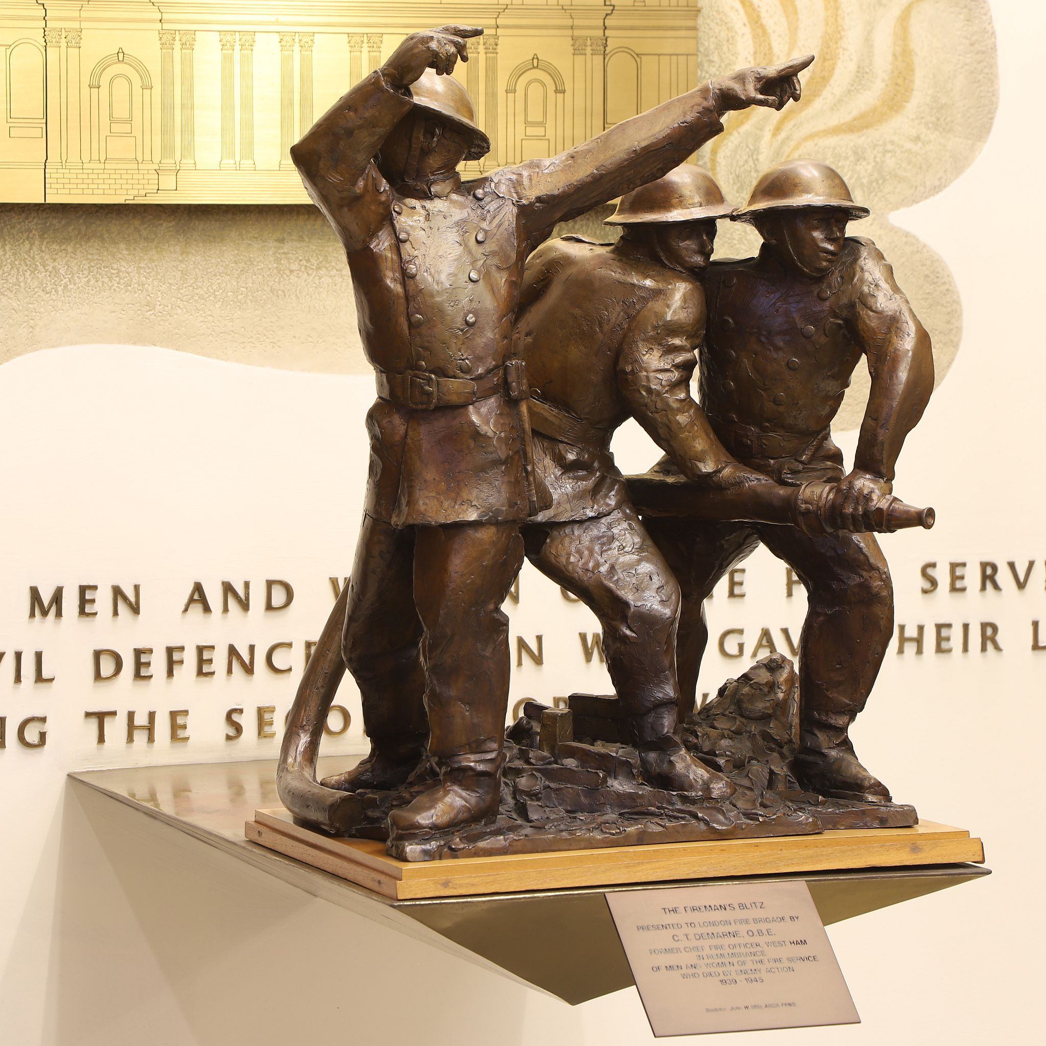 World War Two memorial. The London Fire Brigade Memorial Hall at Lambeth Fire Station. Photograph taken in October 2023. Copyright Bryan Jones, https://bryan-jones.com bryan@bryan-jones.com