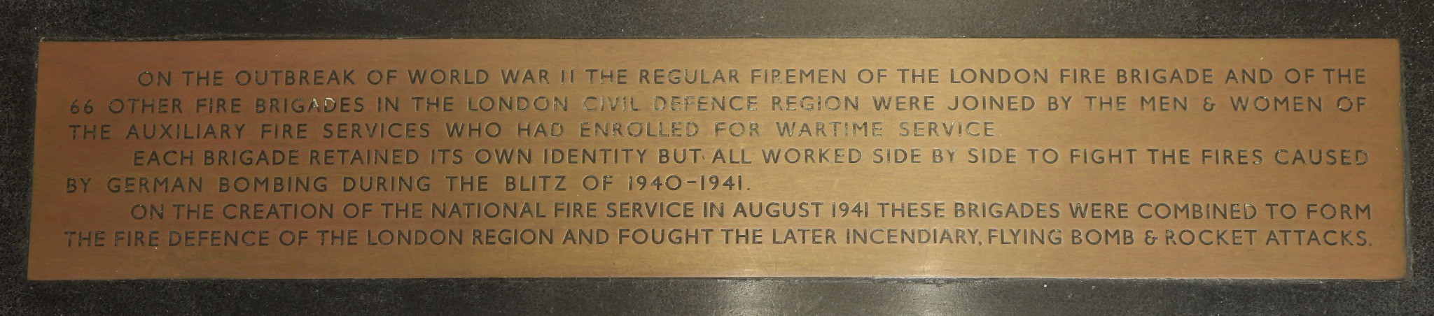 World War Two memorial. The London Fire Brigade Memorial Hall at Lambeth Fire Station. Photograph taken in October 2023. Copyright Bryan Jones, https://bryan-jones.com bryan@bryan-jones.com