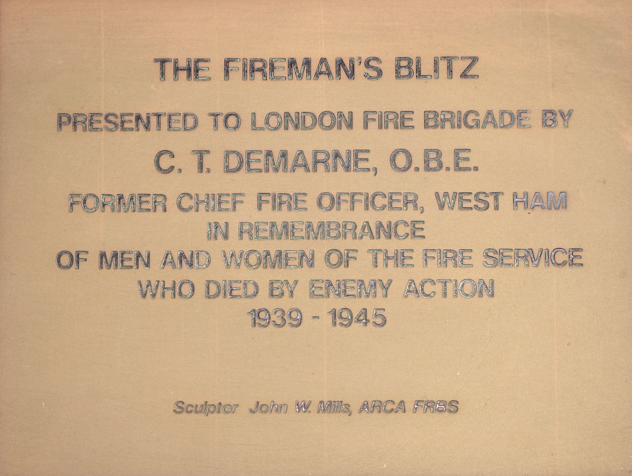 World War Two memorial. The London Fire Brigade Memorial Hall at Lambeth Fire Station. Photograph taken in October 2023. Copyright Bryan Jones, https://bryan-jones.com bryan@bryan-jones.com