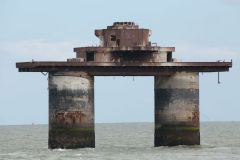 Knock John Fort. Abandoned WW2 Maunsell Forts in the River Thames Estuary. Taken 17-Apr-2017 on an X-Pilot boat tour. World War Two. Anti-aircraft
