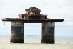 Knock John Fort. Abandoned WW2 Maunsell Forts in the River Thames Estuary. Taken 17-Apr-2017 on an X-Pilot boat tour. World War Two. Anti-aircraft