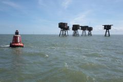 Red Sands Fort. Abandoned WW2 Maunsell Forts in the River Thames Estuary. Taken 17-Apr-2017 on an X-Pilot boat tour. World War Two. Anti-aircraft