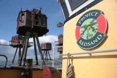 Red Sands Fort. Abandoned WW2 Maunsell Forts in the River Thames Estuary. Taken 17-Apr-2017 on an X-Pilot boat tour. World War Two. Anti-aircraft