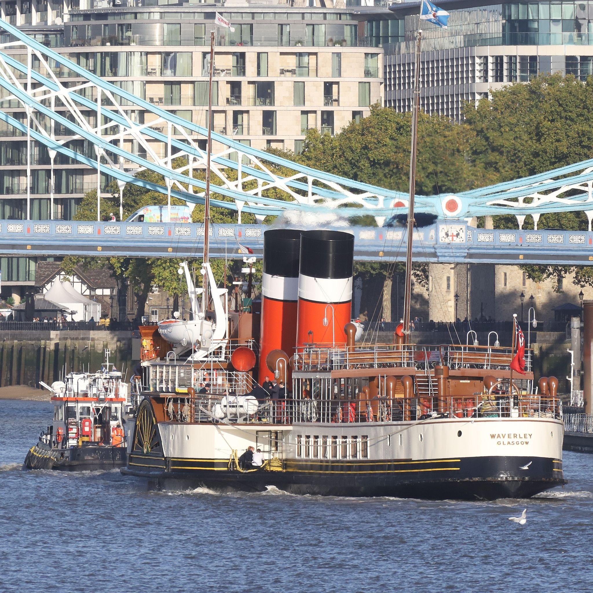 Paddle Steamer Waverley 2022 vist to the River Thames, London. October 2022.