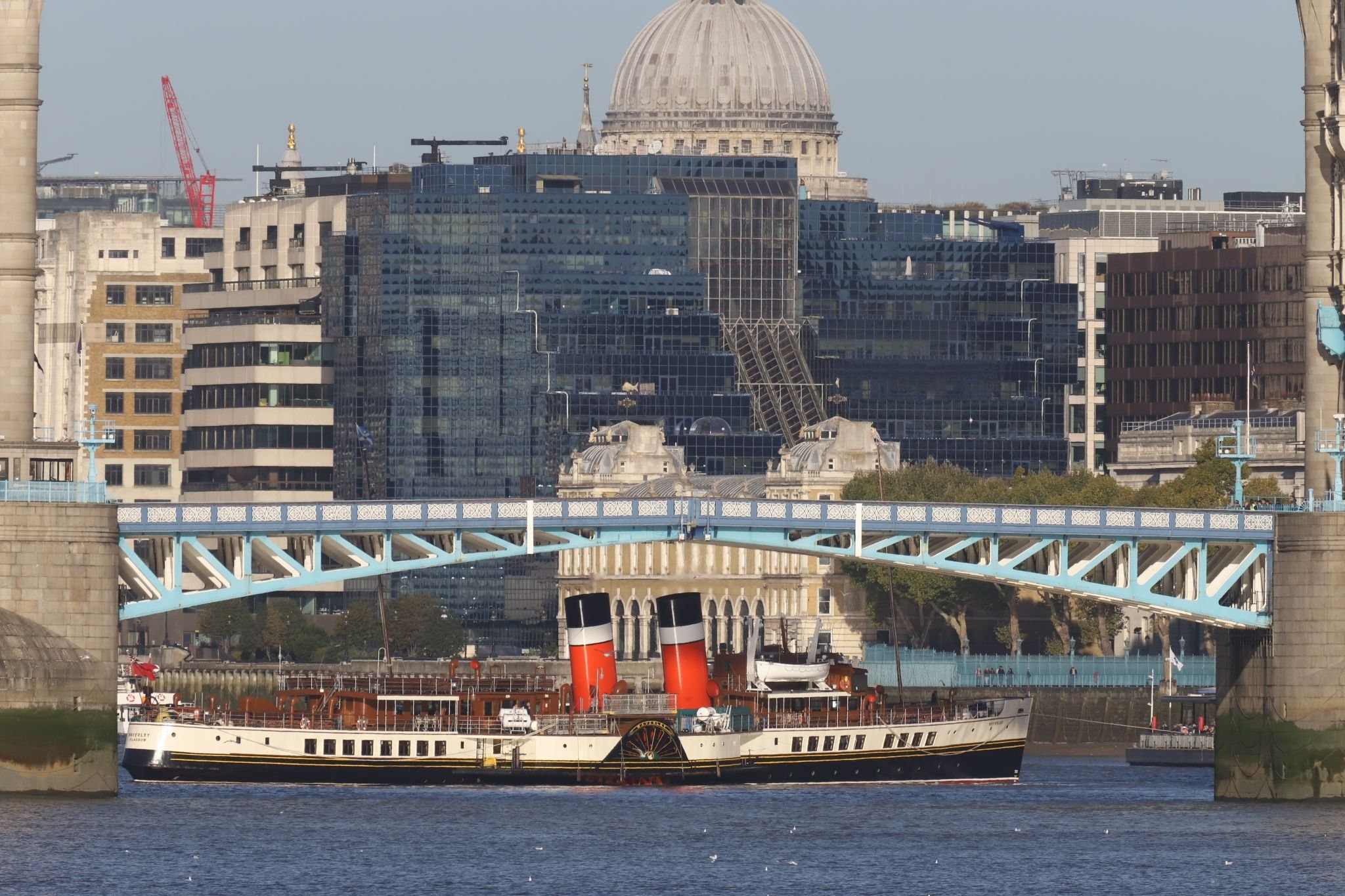 Paddle Steamer Waverley 2022 vist to the River Thames, London. October 2022.