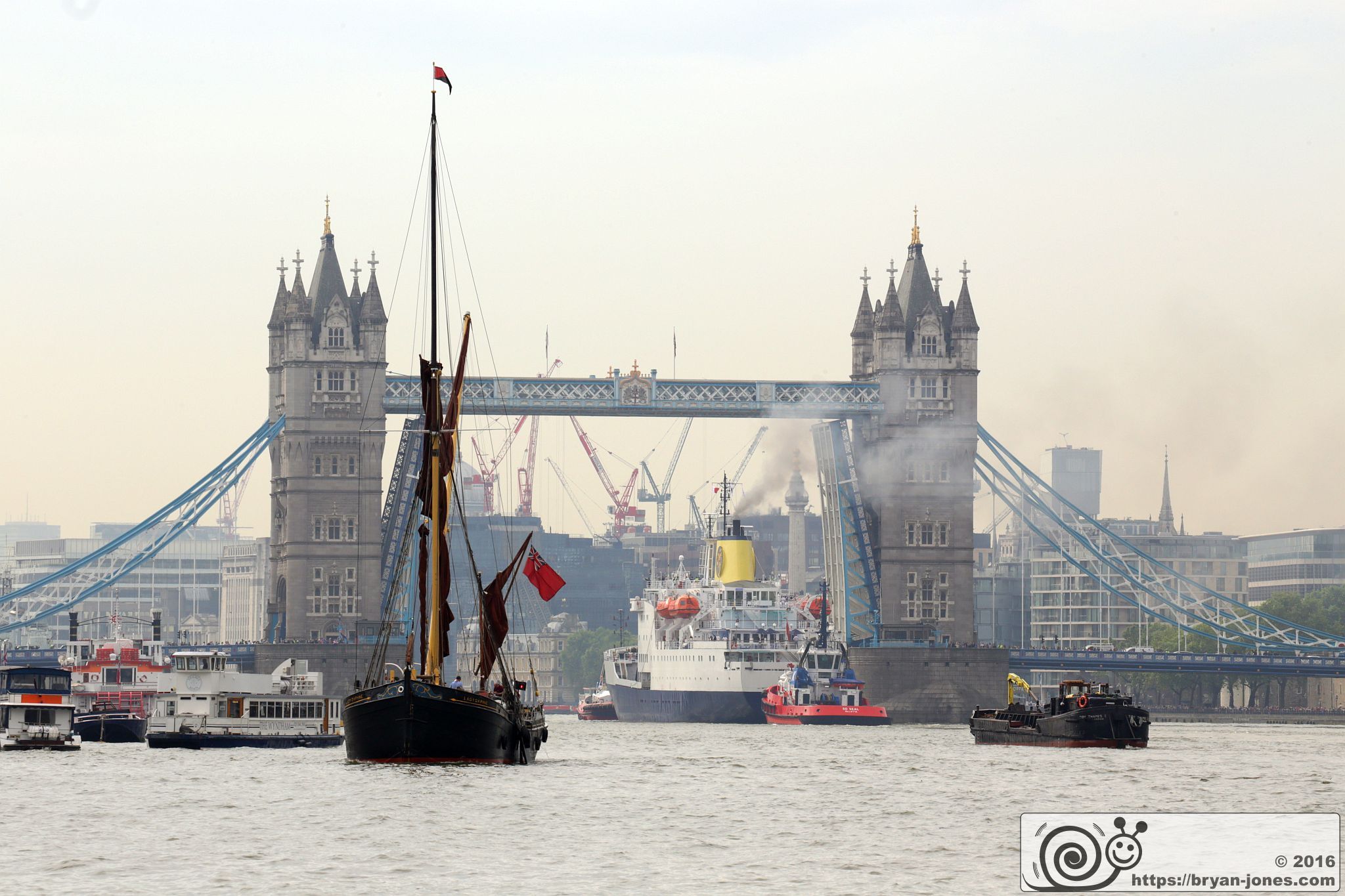 RMS St Helena ship on the River Thames in London. 07-Jun-2016