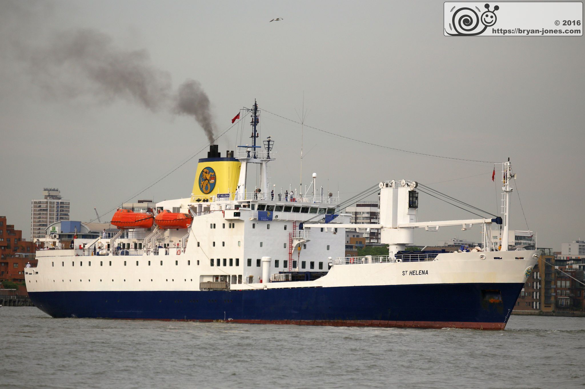 RMS St Helena ship on the River Thames in London. 10-Jun-2016