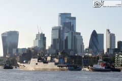 Indian Navy frigate F44 INS Tabar leaving London on 11-Aug-2024