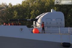 Indian Navy frigate F44 INS Tabar leaving London on 11-Aug-2024