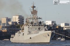 Indian Navy frigate F44 INS Tabar leaving London on 11-Aug-2024