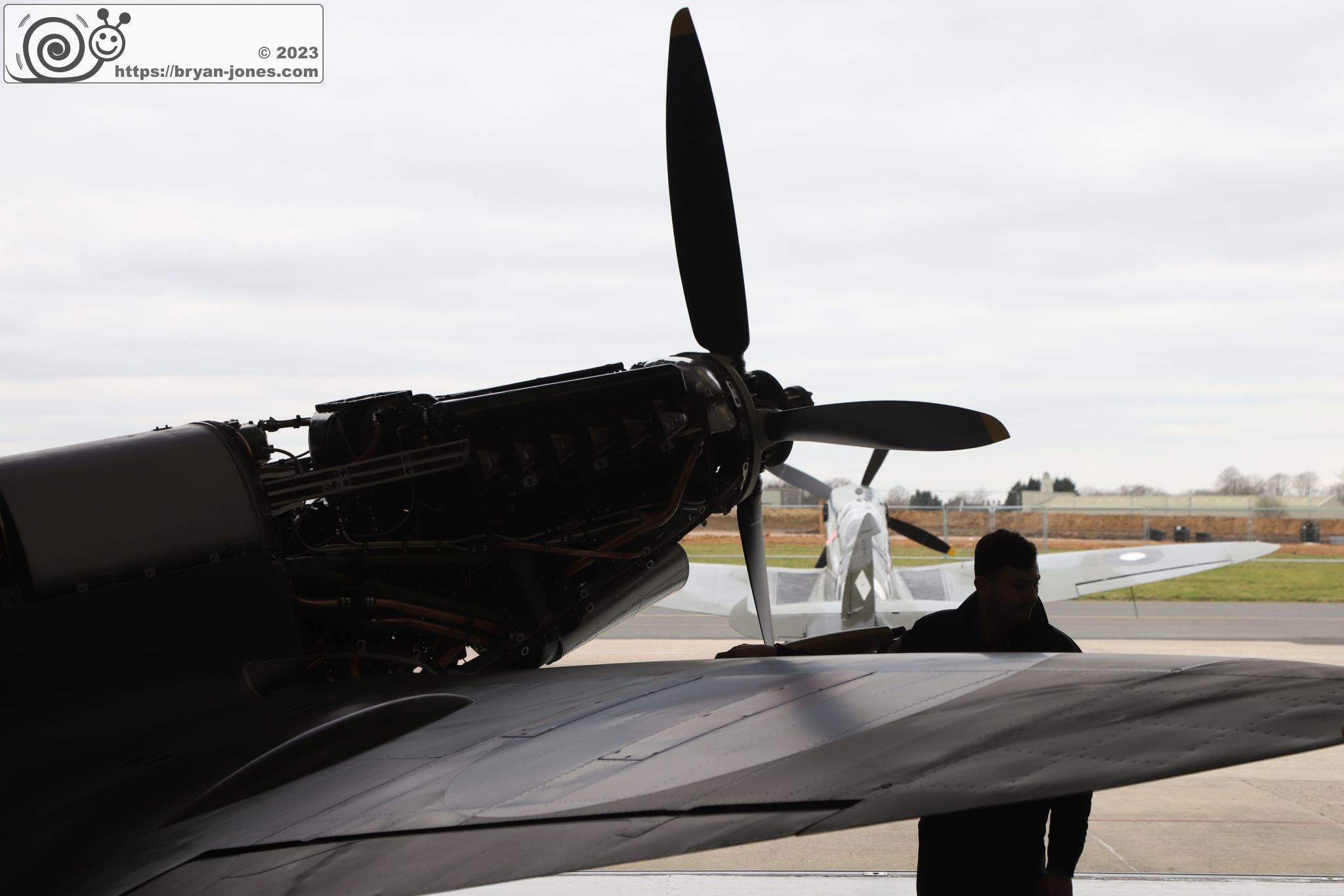 Spitfire Mk IX TE517 with two seater T.9 TE308 in the distance