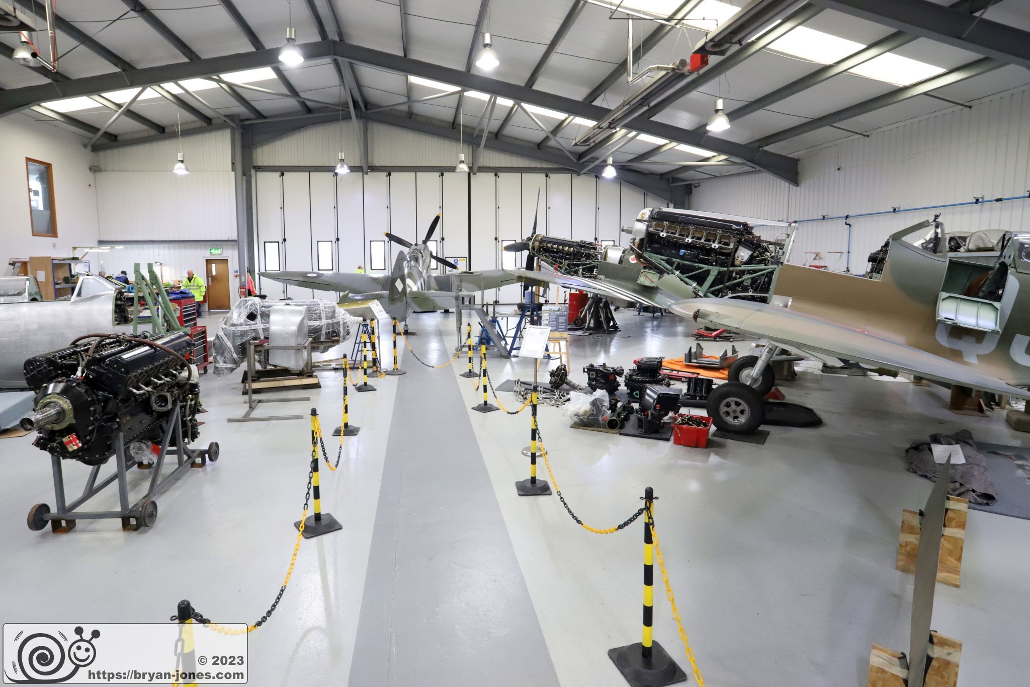 Inside Spitfire maintenance hangar