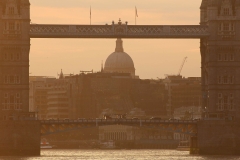 Tower Bridge, on the River Thames in London, at sunset. 07-Aug-2020.