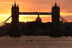 Tower Bridge, on the River Thames in London, at sunset. 04-Aug-2022.