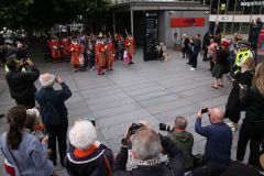 The triennial church battle on Ascension Day (26th May) between the Yeoman Warders (Beefeaters) of The Tower of London and the Clergy of All Hallows by the Tower. about the exact location of the parish (church) boundary.. Beating the Bounds.