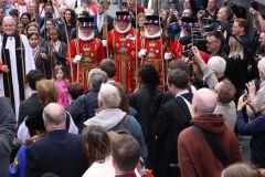 The triennial church battle on Ascension Day (26th May) between the Yeoman Warders (Beefeaters) of The Tower of London and the Clergy of All Hallows by the Tower. about the exact location of the parish (church) boundary.. Beating the Bounds.
