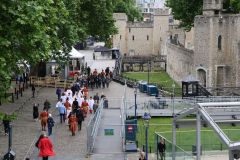 The triennial church battle on Ascension Day (26th May) between the Yeoman Warders (Beefeaters) of The Tower of London and the Clergy of All Hallows by the Tower. about the exact location of the parish (church) boundary.. Beating the Bounds.