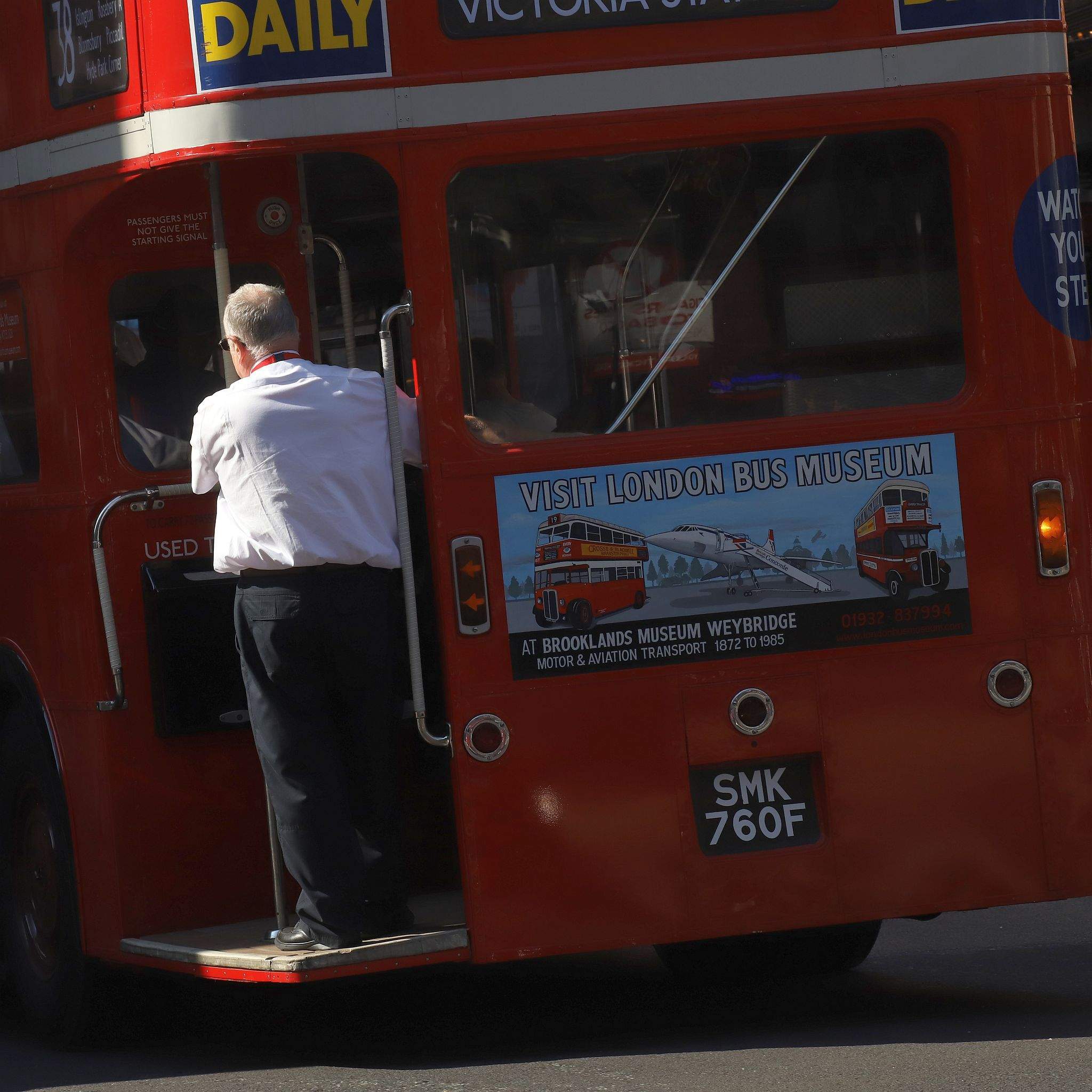 Vintage preserved bus operating route 38 in London on 16-Sep-2023. Routemaster RM. SMK760F. Shaftesbury Avenue.