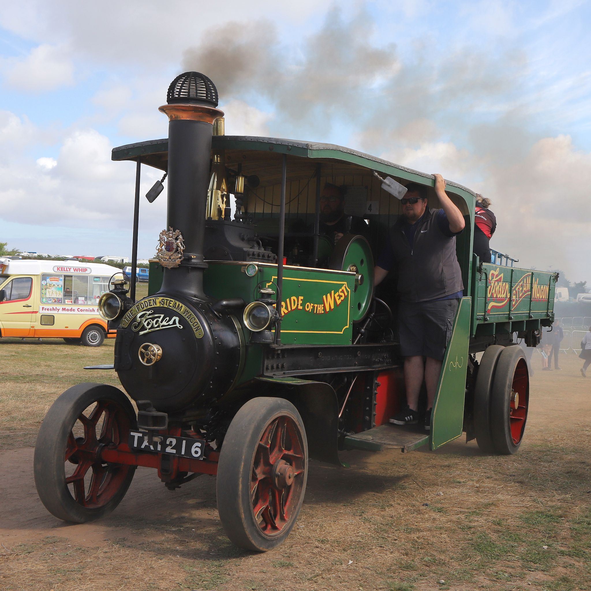 Foden steam wagon lorry "Pride of the West" TA1216 at a vintage rally in Cornwall. 20-Aug-2022. West of England Steam Engine Society - WESES, Stithians Showground in Truro, Cornwall