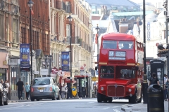 Vintage preserved bus operating route 38 in London on 16-Sep-2023. Routemaster RM. 397CLT. Shaftesbury Avenue.